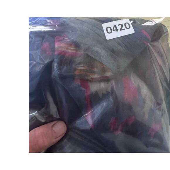 Andrew Marc Size 4 Silk Dress Sleeveless Blue Drape Cowl Neck - Picture 11 of 11